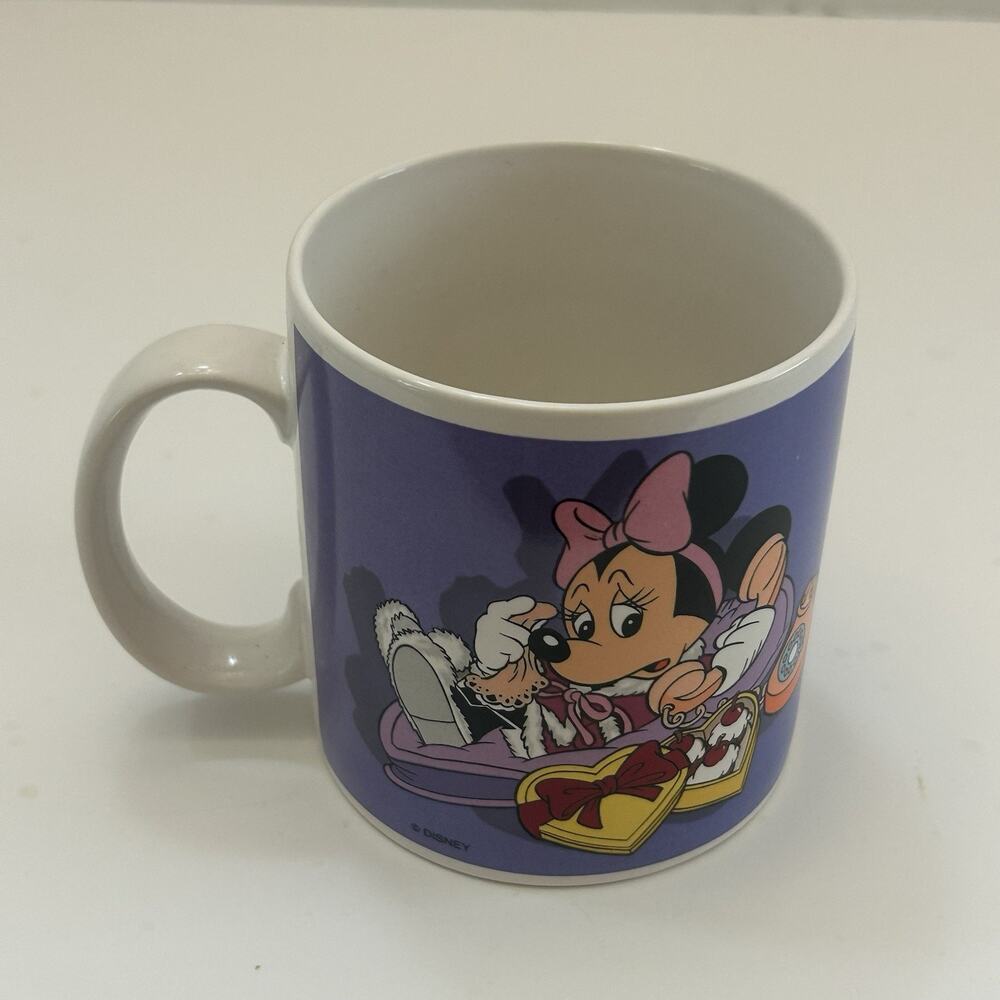 1987 Disney Applause Coffee Mug Mickey & Minnie Mouse "I Miss You" Vintage